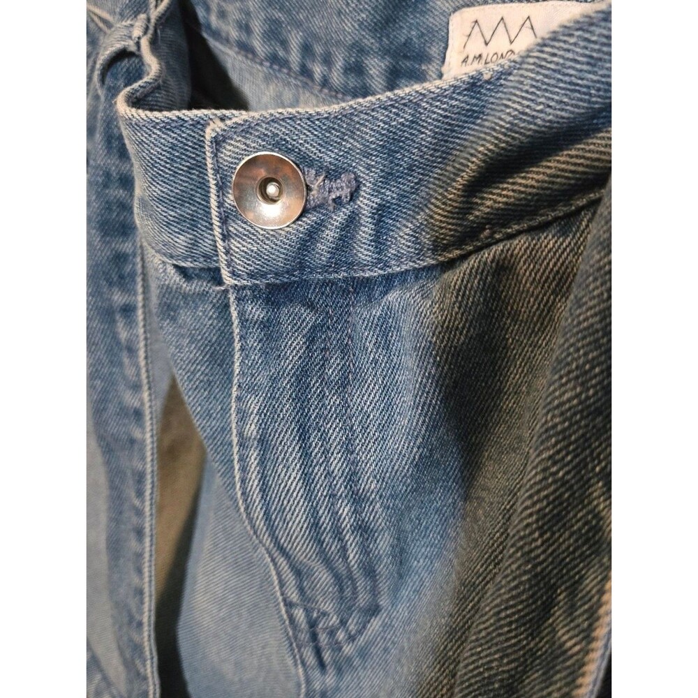 A.M. London Twee Denim Shorts with Tie Belt - High Waist 100% Cotton - Picture 3 of 5